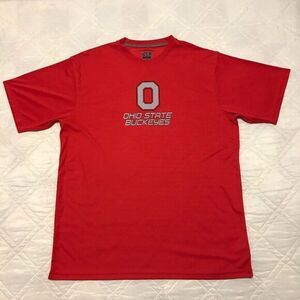 FAN 1 Authentic Apparel OHIO STATE BuckEyes red Dri-Fit shirt‎ XXL